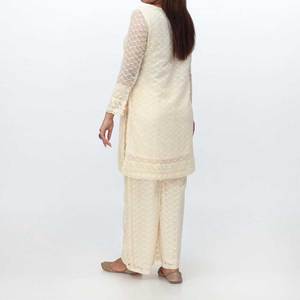 Ensemble 2 pièces de pantalons en mousseline brodée pour femme Collection PS4236 - Product Image 1