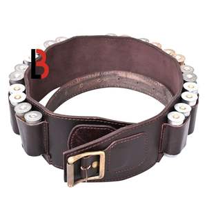 Ceinture porte-cartouches double canon en cuir de vachette avec boucle robuste - Product Image 6