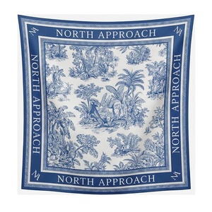 NORTH APPROACH Women's Square <b>Silk</b> Scarf Floral Print Elegant Multi-Functional Fashion Accessory All Seasons - Product Image 1