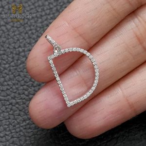 Colgante de Oro Blanco de 14k con Diamantes Naturales Pavé, Hecho a Mano, con Inicial D, Joyería Fina al por Mayor - Product Image 5