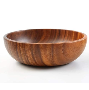 Tazón para Servir Pasta de Madera Natural Tallada, Ecológico, Resistente y Apto para Lavavajillas, para Cocina Casera y Restaurantes - Product Image 1