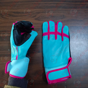 Guantes de Bateo de Béisbol de Cuero Verde Azulado, Guantes de Bateo de Softbol Antideslizantes de Color Rosa, Personalizados, al por Mayor, Ecológicos y Ligeros - Product Image 3