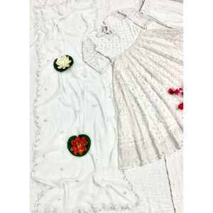 Designer <b>Evening</b> <b>Dresses</b> Stylish Anarkali Gown with Pent and Dupatta for Party Wear - Product Image 3