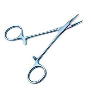 M.A SIDDIQUE INTERNATIONAL Pince hémostatique manuelle anti-moustiques droite 9,5 cm, poignée annulaire, à cliquet, en acier inoxydable, chirurgicale - Product Image 1