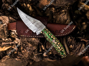 มีดเหล็กดามัสกัสแบบเต็มด้าม ขนาด 8 นิ้ว ปลายแหลม สำหรับตั้งแคมป์ ล่าสัตว์ และกิจกรรมกลางแจ้ง ราคาส่งที่ดีที่สุด รับผลิตแบบ OEM/ODM - Product Image 3