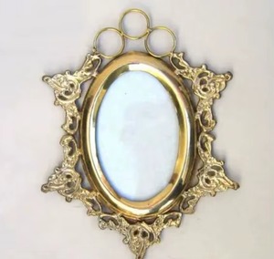 Traditional Ornate <b>Gold</b> Brass Wall <b>Mirror</b> <b>Framed</b> Decorative Accent with Scroll Design - Product Image 6