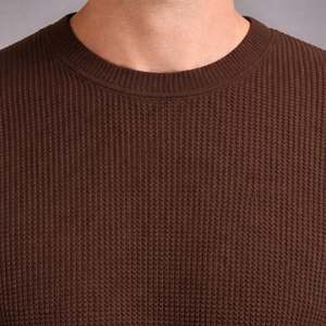 Custom Mens <b>Waffle</b> Knit T <b>Shirt</b> Unisex Oversized Fit Heavyweight 100% Cotton High Quality Short Sleeve Tee - Product Image 5