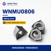 Plaquettes de fraisage CNC en carbure WNMU080608, outils de coupe indexables en carbure de tungstène, revêtement PVD, JiuzhouTimes, acier inoxydable