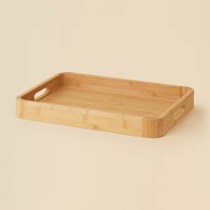 [ราคาสุดคุ้ม] ถาดไม้เนื้อแข็งพร้อมหูจับ ตะกร้าเก็บของรักษ์โลก ใช้งานสะดวกในห้องรับประทานอาหารและห้องครัว 2026 - Product Image 1