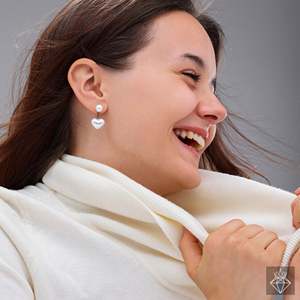 Sophisticated Heart-Shaped <b>Pearl</b> <b>Earrings</b> by PRAO - Product Image 1
