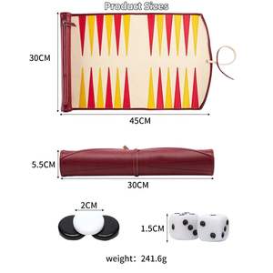 Juego de Backgammon Portátil Plegable de Cuero PU Ecológico Hecho a Mano de Lujo Personalizable - Product Image 4