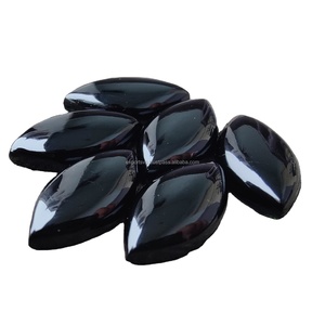 High Quality Natural Black Onyx Marquise Shape Cabochon Flat Back Calibrated Loose Wholesale Third Party Certified - Product Image 2