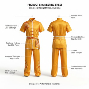 Conjunto de Uniforme de Artes Marciales de Kung Fu con Color y Talla Personalizados, Bordado a Mano, Decoración Personalizada, Traje de Tai Chi, Wushu, Karate - Product Image 2