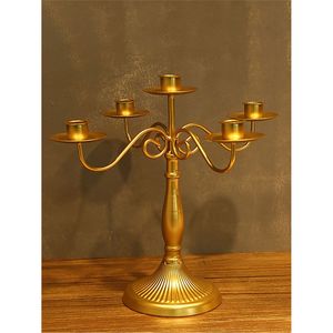 <b>Bulk</b> Buy Modern Gold Metal Candelabra Multi-Arm Pillar <b>Candle</b> Stand Decorative Wedding Table Centerpiece Hospitality Event Decor - Product Image 1