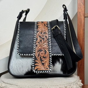 Sacs à main tendance personnalisés à quantité minimale de commande bas Sac à bandoulière en cuir repoussé à la main Sac à bandoulière en cuir de vachette de luxe pour femmes - Product Image 2