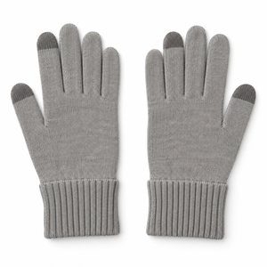 Guantes de Invierno Personalizados con Pantalla Táctil, Tejidos, Grises, con Puño Acanalado y Parche Personalizado para Uso Diario - Product Image 3