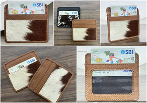 Nouveauté March Expo : Porte-cartes en cuir de vachette véritable à poils, porte-cartes d'identité design, étuis à cartes en gros pour unisexe - Product Image 3