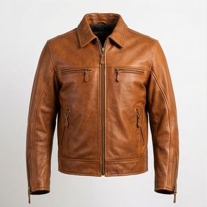 Chaqueta de cuero para hombre NAI-0470B, estilo motero, a la moda, para motocicleta, venta al por mayor, ropa protectora para motociclismo, color personalizado. - Product Image 1