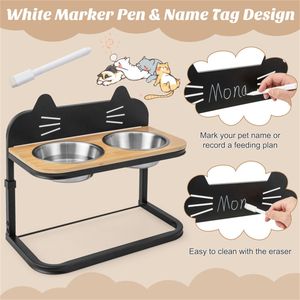 Adjustable Height Pet <b>Feeder</b> 2 Stainless Steel Bowls Leak Proof Elevated Design for Outdoor Travel Small Medium Sized <b>Cats</b> Dogs - Product Image 4