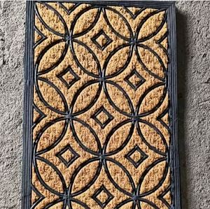 Tapis d'entrée en caoutchouc et fibre de coco de haute qualité, sans brosse, durable, antidérapant, anti-salissures, facile à nettoyer, design traditionnel, décoratif - Product Image 3