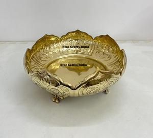 Recipiente para Dulces y Bocadillos, Diseño Real Duradero, Recipiente Decorativo de Metal de Latón para Frutos Secos, Recipiente para Nueces - Product Image 1