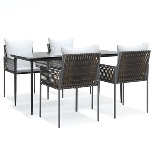 Set da Pranzo da Giardino in Marrone, Nero e Bianco Crema - Product Image 2