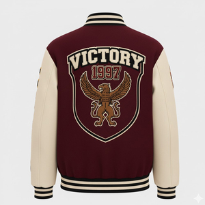 Veste de sport pour homme à manches longues personnalisée avec impression, qualité supérieure, broderie en chenille, logo sur le devant, coupe-vent, respirante - Product Image 5