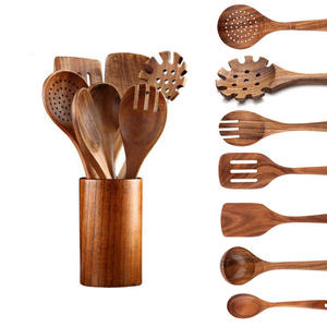Handmade Wooden <b>Spoon</b> Set Natural Wood Kitchen Utensils Durable Craft Tools for Cooking <b>Serving</b> Rustic Style Natural Crafts - Product Image 1