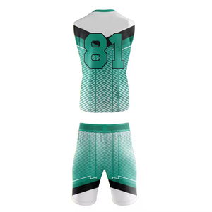 Custom <b>Volleyball</b> Jersey <b>Set</b> Green White Sublimated Print Moisture Wicking Unisex Adult Fitted Tank Top Shorts Crew Neck - Product Image 2