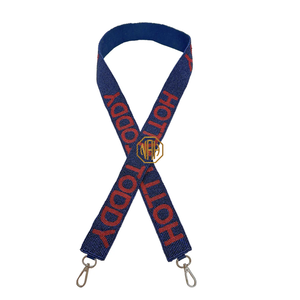 Hotty Toddy <b>Navy</b> Blue Red Beaded Embroidered Fashion Purse Strap Decorative Shoulder Bag <b>Accessory</b> OEM Factory - Product Image 6
