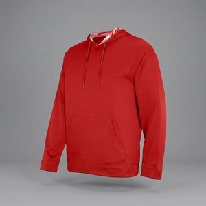 Sweat-shirt à capuche rouge pour homme, coupe classique, en coton French Terry, pull décontracté avec poche avant, idéal pour l'automne - Product Image 6