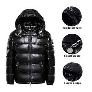 Veste matelassée bleue personnalisée de haute qualité pour hommes Streetwear imperméable avec sweats à capuche pour l'hiver - Product Image 1