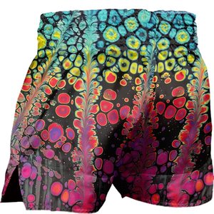 Muay Thai short custom logo satin fabric breathable lightweight gym training shorts <b>elastic</b> waistband fitness wear for men women - Product Image 5