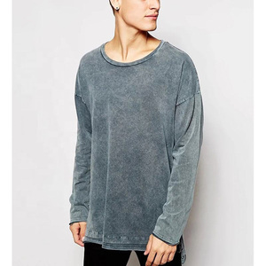 T-shirt vintage pour homme, coupe ample et oversize, en coton, style streetwear, manches longues, décontracté, pour tous les jours. - Product Image 4