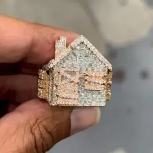 Bague de mariage personnalisée en argent sterling plaqué or avec moissanite véritable taille baguette 4 carats pour femme - Product Image 6