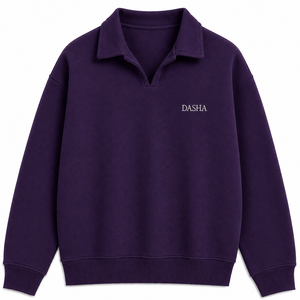 Sweat-shirt de sport à col rond et manches longues en coton 100% épais grande taille avec logo personnalisé - Product Image 2