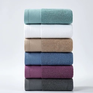 Serviettes de bain de luxe 100% coton écologiques, vente en gros à bas prix, grammage élevé, douces, lisses, séchage rapide, très absorbantes, couleur unie - Product Image 1
