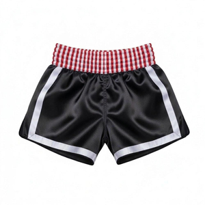 Traditional Style Satin Embroidered Fight <b>Short</b> For Muay Thai With Customizable Front Blank <b>Patch</b> For Authentic Muay Thai <b>Shorts</b> - Product Image 4