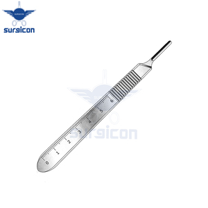 Mango de bisturí n.° 3 Palancas Quirúrgicas Reutilizables de Acero Inoxidable Sólido con Escala de Medición, Compatibles - Product Image 6