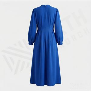 Abaya de soirée modeste en organza, tissu personnalisé, taille plissée, vêtement islamique pour femme, robe tendance de haute qualité - Product Image 2