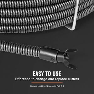 Cable de limpieza de drenaje de núcleo sólido 100FTx 3/4In con 4 cortadores para limpiador Premium de tuberías de 3,9-7,9 pulgadas - Product Image 5