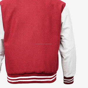 Blousons universitaires personnalisés pour hommes avec manches en cuir, logo brodé chenille, col montant, vente en gros OEM - Product Image 6