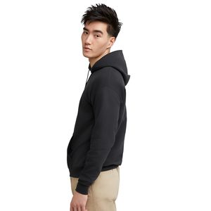 Sweat-shirt à capuche noir pour homme, vente en gros, personnalisable, haute qualité, épaules tombantes, épais, avec logo personnalisé, uni - Product Image 2