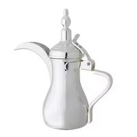 Dallah arabe de luxe dorée avec poignée ergonomique en bois, cafetière traditionnelle en acier inoxydable du Moyen-Orient pour le Majlis
