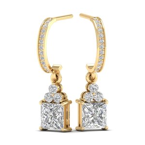 REYES Elegant Design 925 Sterling Silver 14K <b>Gold</b> Rhodium Plated Moissanite <b>Dangle</b> Drop <b>Earrings</b> For Women Anniversary Gifts - Product Image 6