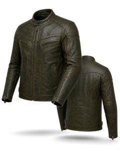Chaqueta de Motocicleta de Cuero Retro |   Negro Oliva Marrón |   Fabricante OEM ODM |   Diseño de Calidad Premium |   Transpirable |   Resistente al viento - Product Image 6