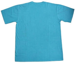 T-shirt en coton lourd respirant de haute qualité, turquoise, avec poche avant, col rond, couleur unie, pour homme, pour impression - Product Image 2