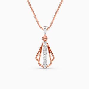 Pendentif diamant à ligne verticale avec diamants de laboratoire de 0,22 carat en or jaune 9 carats, or blanc, or rose - Product Image 3