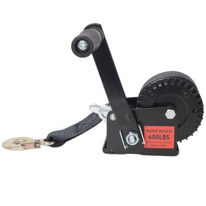 Argano Manuale Portatile da 600 libbre con Cinghia Nera da 6 Metri, Guscio Nero, Rapporto di Trasmissione 3.1:1, Argano Elettrico a Cricchetto Bidirezionale - Product Image 4