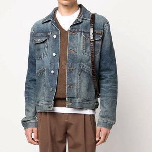 Chaqueta de Mezclilla para Hombre con Logotipo Personalizado, de Alta Calidad y Bajo Precio, Talla Grande, Chaqueta de Invierno Personalizada con Cuello Alto y Logotipo en la Parte Delantera - Product Image 2